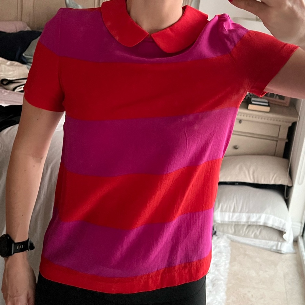 Kate spade size 4 orange/fuchsia 100% silk top
